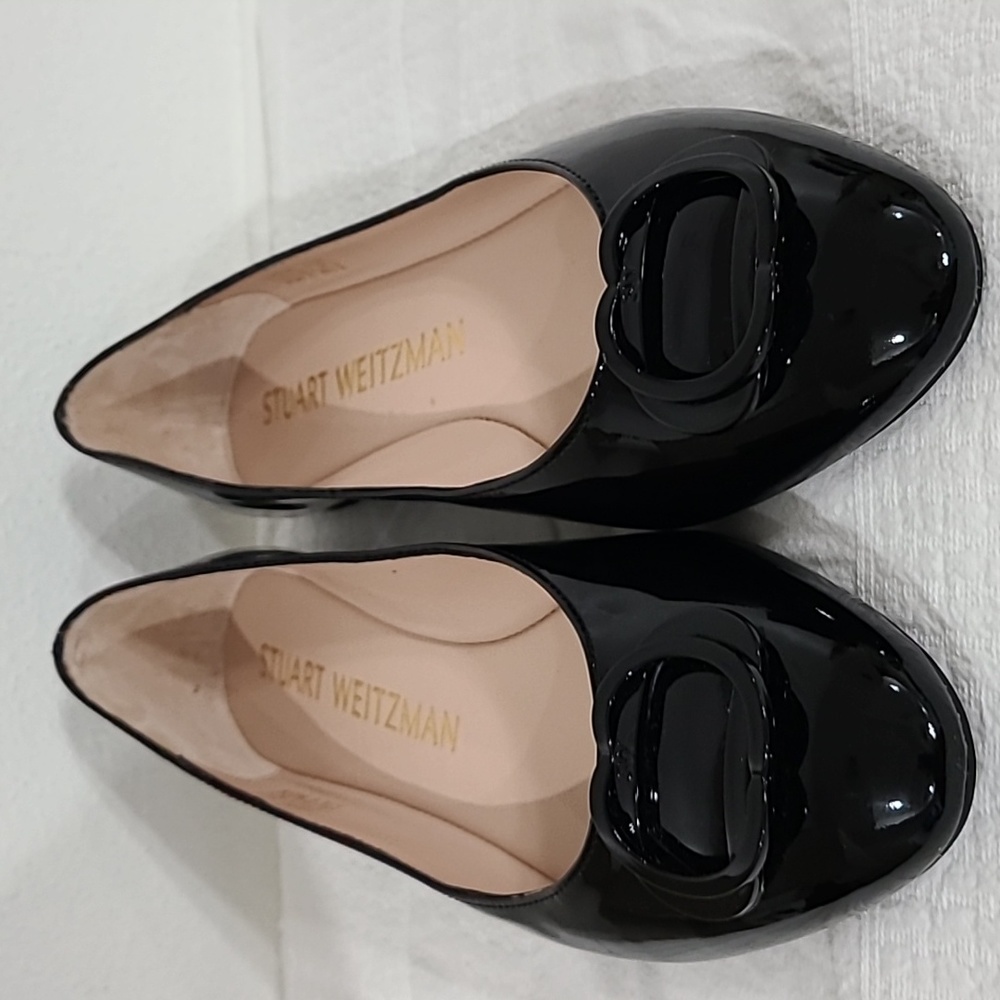 NWOB STUART WEITZMAN WOMEN ADELIZA TONAL BALLET FLATS IN BLACK size 10.5…